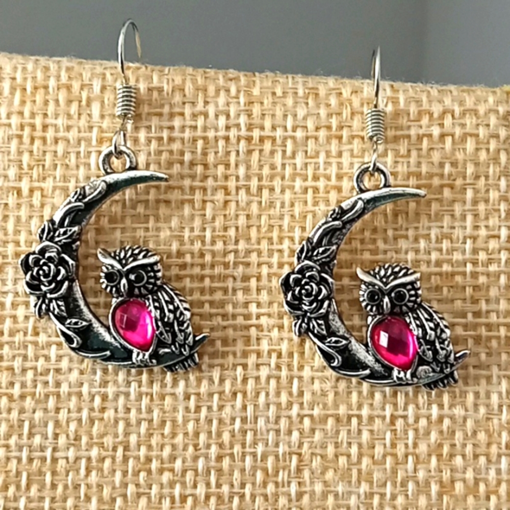New Moon Owl Earrings